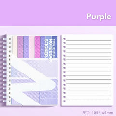 All-in-One Sticky Notes and Tabs Organizer-Spiral Notebook Adhesive Sheets