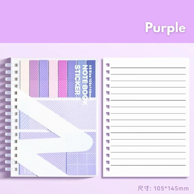 All-in-One Sticky Notes and Tabs Organizer-Spiral Notebook Adhesive Sheets
