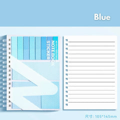 All-in-One Sticky Notes and Tabs Organizer-Spiral Notebook Adhesive Sheets