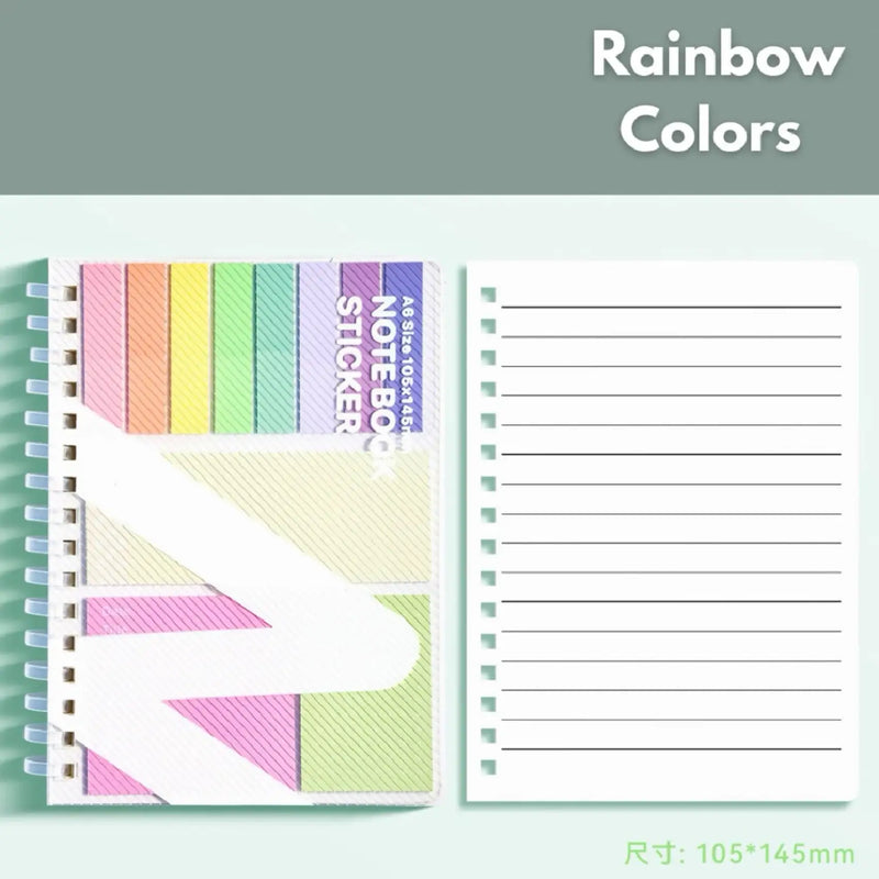 All-in-One Sticky Notes and Tabs Organizer-Spiral Notebook Adhesive Sheets