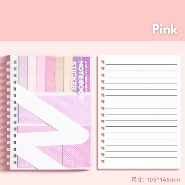 All-in-One Sticky Notes and Tabs Organizer-Spiral Notebook Adhesive Sheets