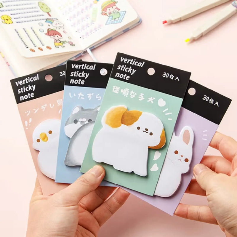 Cartoon Pet Shaped Series Vertical Sticky Notes 30 Sheets