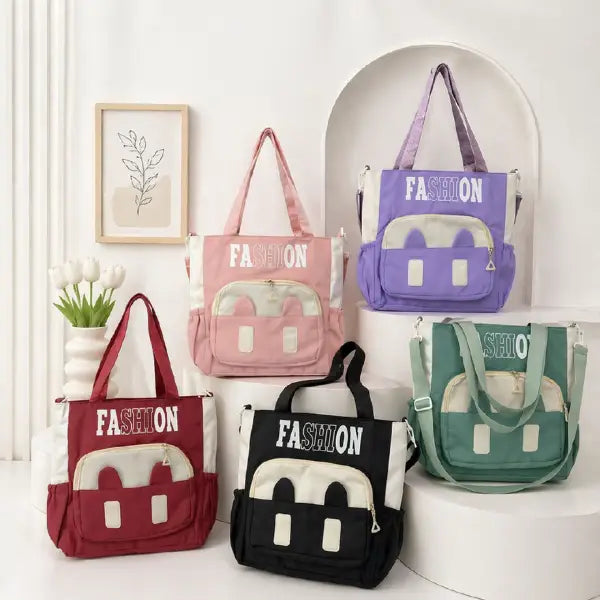 Blush Bunny Pocket Korean Style Tote Bag