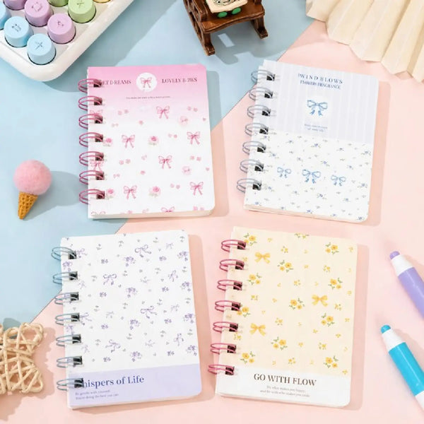 Adorable Bow - Aesthetic A7 Mini Spiral Notepad