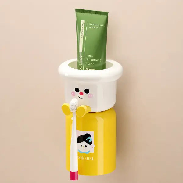 Cute Magnetic Toothbrush Holder-Cup Wall Mounted