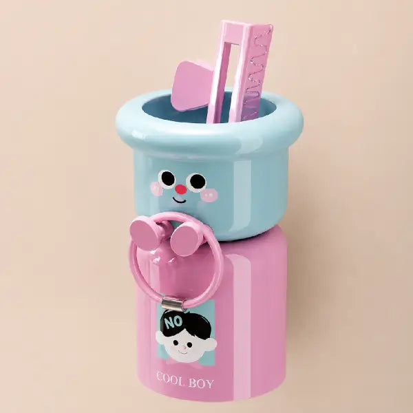 Cute Magnetic Toothbrush Holder-Cup Wall Mounted