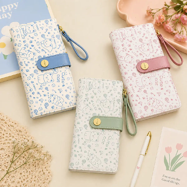 Cute Kitty Zipper Pocket Korean Style Clutch Wallet