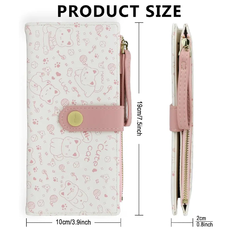 Cute Kitty Zipper Pocket Korean Style Clutch Wallet