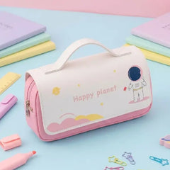 Happy Planet Pencil Pouch With Large Space- Pink