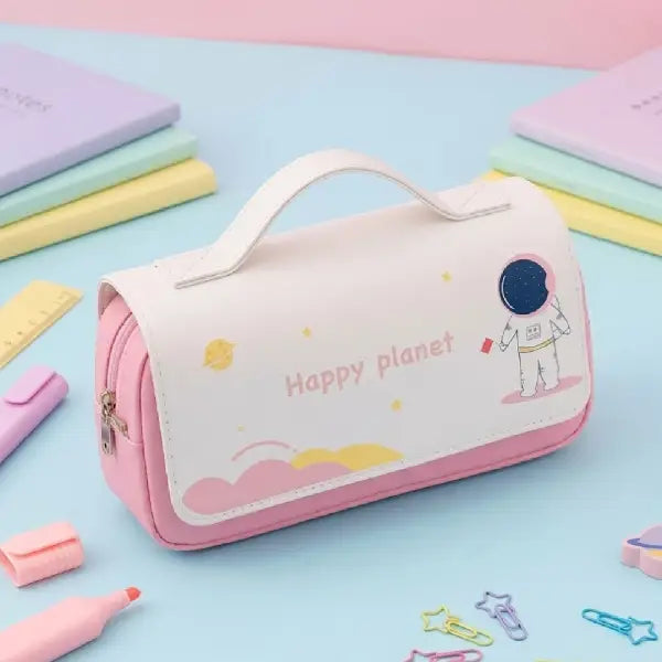Happy Planet Pencil Pouch With Large Space- Pink