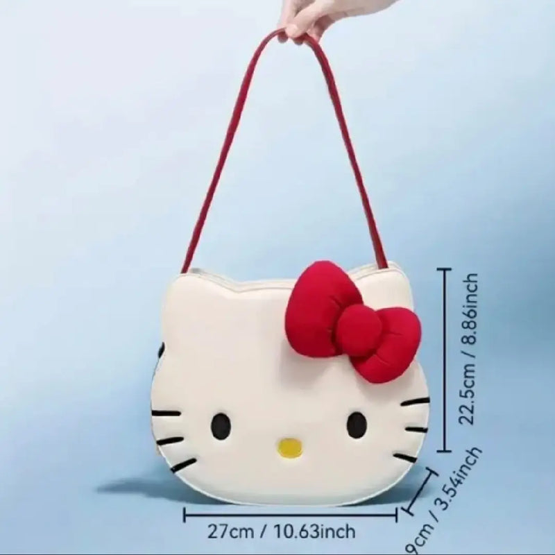 Cute Kitty Red Bow Shoulder - Tote Bag