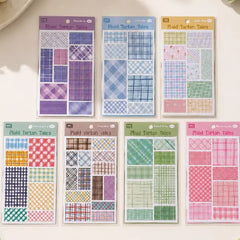 Pastel Vintage Plaid & Grid Pattern Washi Stickers