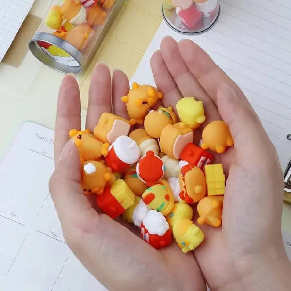 3D Fast Food Mini 12 Erasers Jar