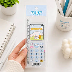Sanrio Style Ruler with Calculator Design - 12 CM