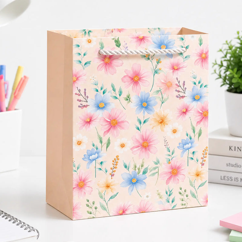 Multicolor Floral Gift Paper Bag