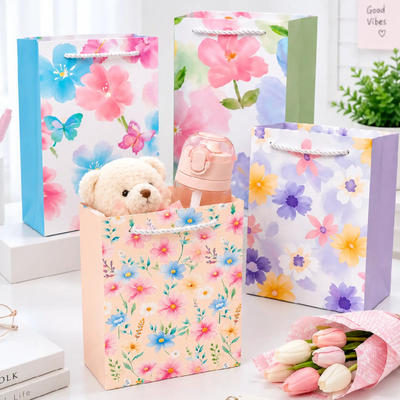 Multicolor Floral Gift Paper Bag