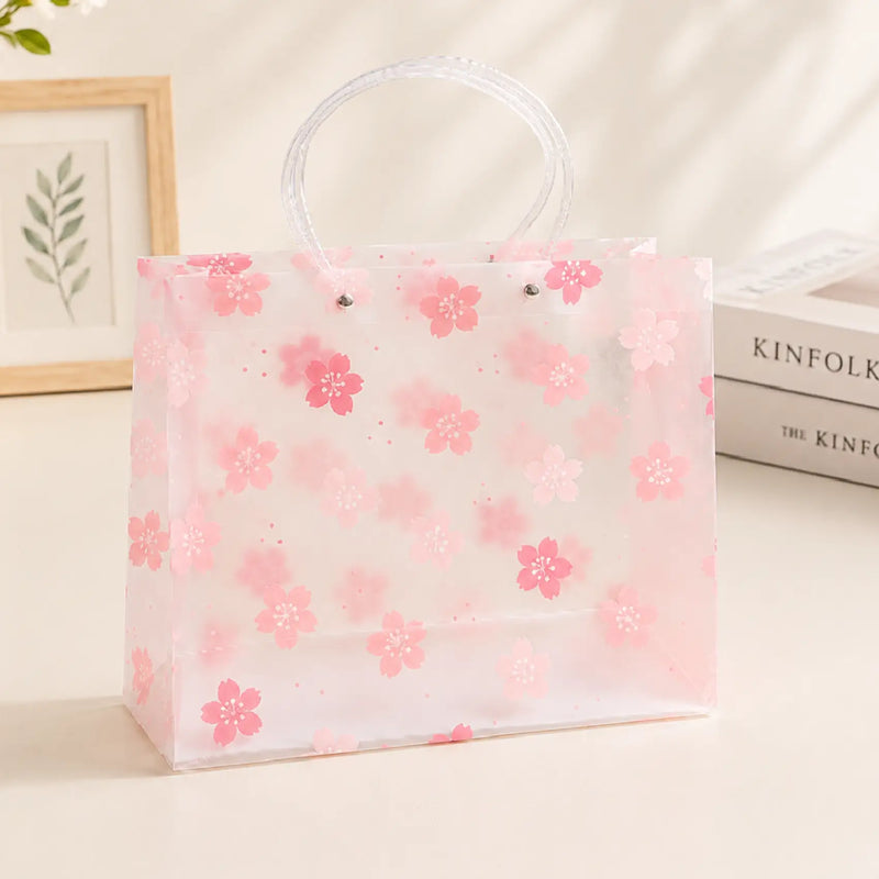 Transparent Floral PVC Gift Bag