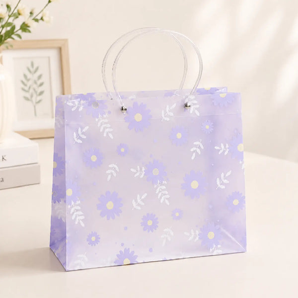Transparent Floral PVC Gift Bag