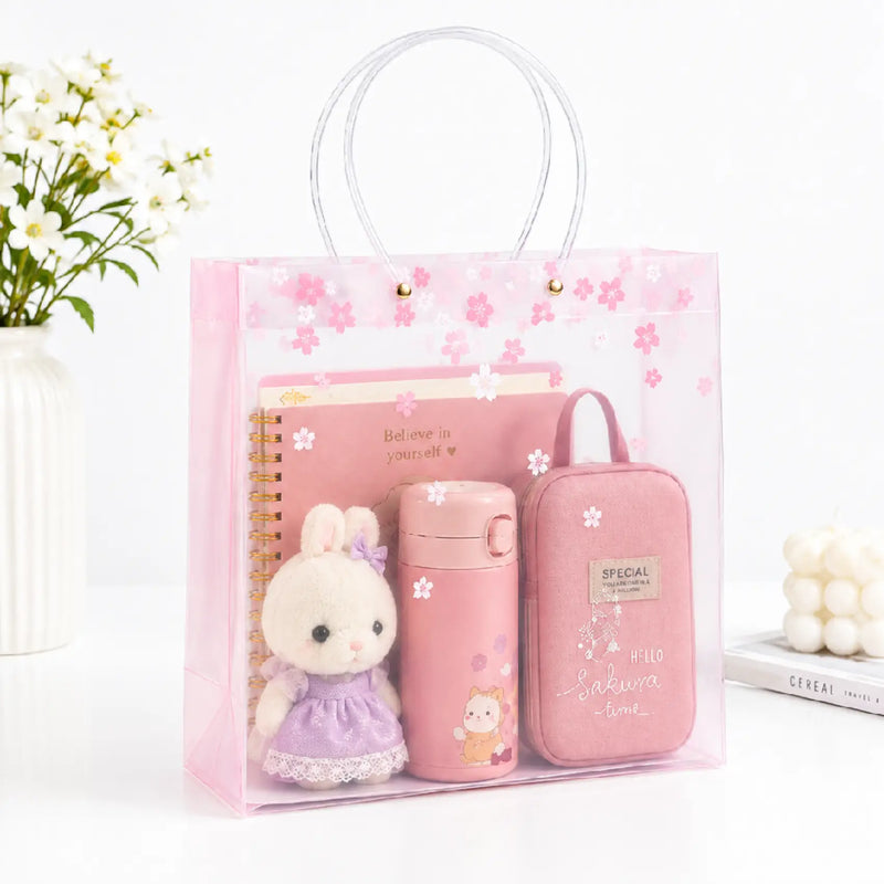 Pastel Transparent Floral PVC Gift Bag
