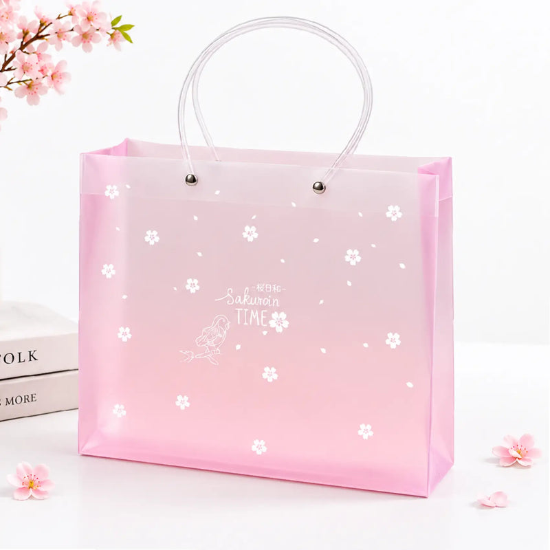 Pastel Transparent Floral PVC Gift Bag
