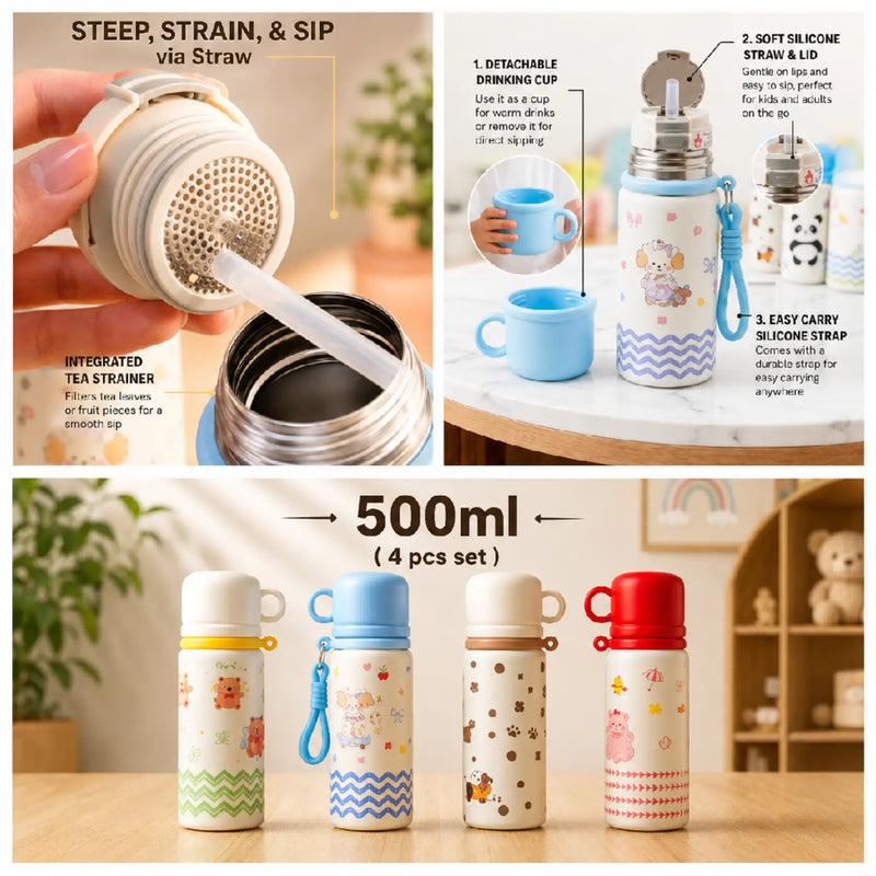 Stainless Steel Insulated Water Bottle with Cup Lid