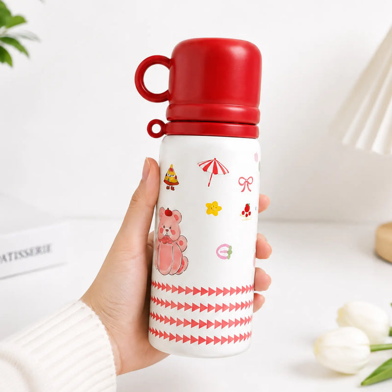 Stainless Steel Insulated Water Bottle with Cup Lid