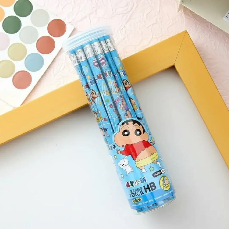 Cute Cartoon HB Pencil Set Jar of 12 - Cute Design