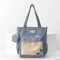Cute & Versatile Multi-Pocket Tote Bag with Matching Coin Purse