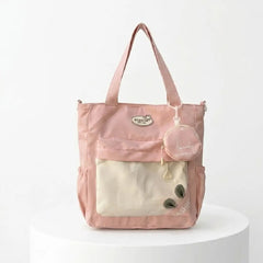 Cute & Versatile Multi-Pocket Tote Bag with Matching Coin Purse
