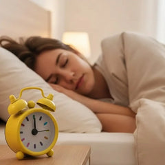 Tiny Vintage-Inspired Twin Bell Alarm Clock-Yellow