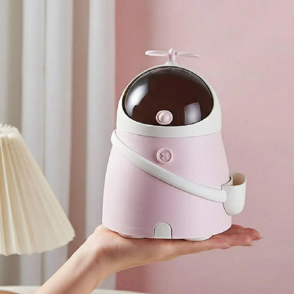 Kawaii Space Robot Trash Can Desktop Organizer