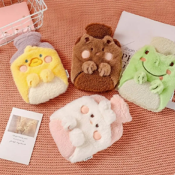 Kawaii Plush Hot Water Bag with Soft Cover