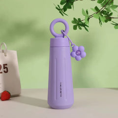 Insulated Stainless Steel Water 450 ml Bottle with Cute Flower Charm