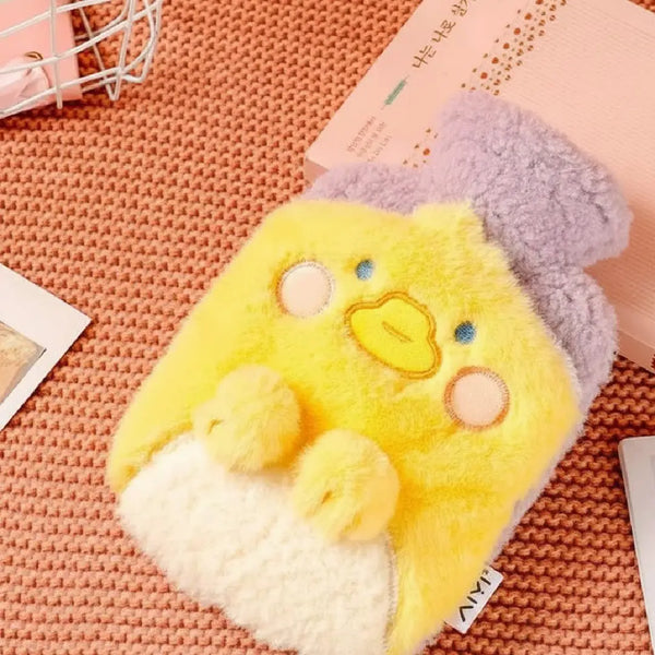 Kawaii Plush Hot Water Bag with Soft Cover