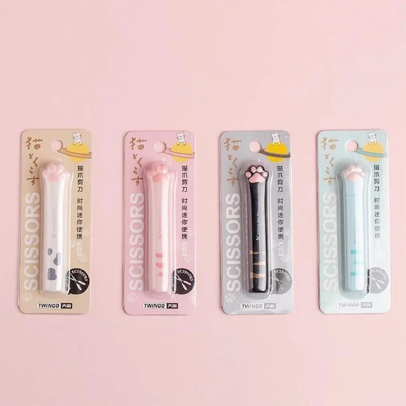 Kawaii Cat Paw Portable Scissors - Aesthetic Desktop Stationery