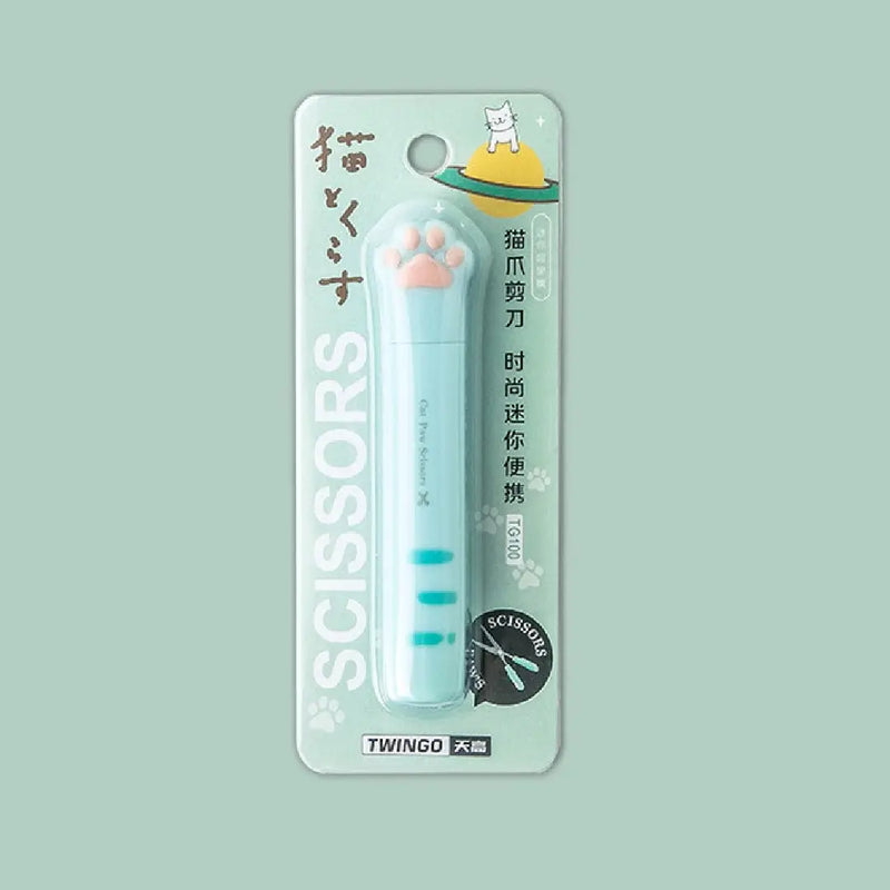 Kawaii Cat Paw Portable Scissors - Aesthetic Desktop Stationery