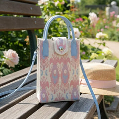 Pastel Ikat Pattern Handwoven  Style - Mini Crossbody Bag