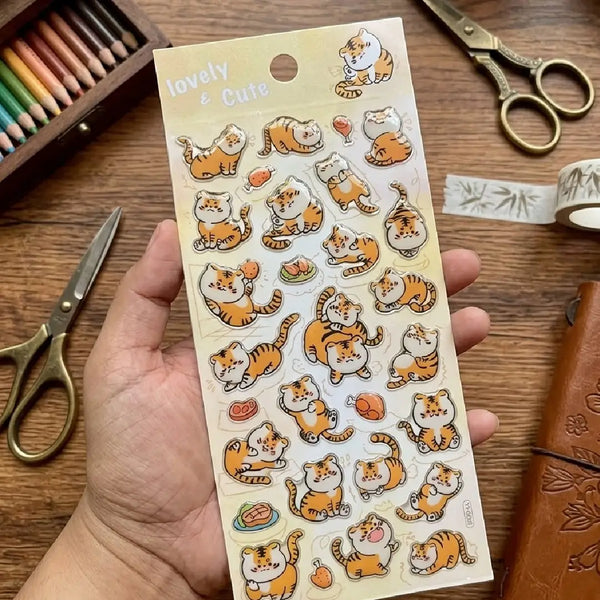 Cute Animal Aesthetic Clear Single Sheet Stickers