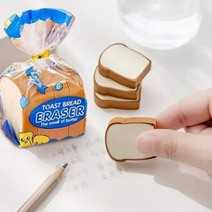 Cute Miniature Toast Bread Erasers (Pack of 4)