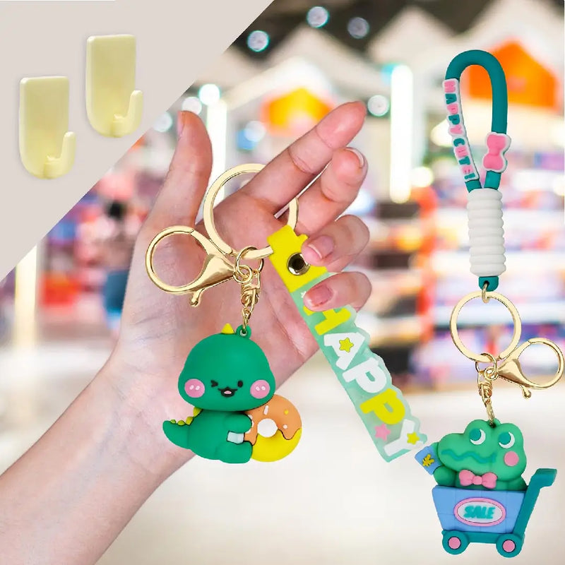 Kawaii Character Keychains With Dino Pair