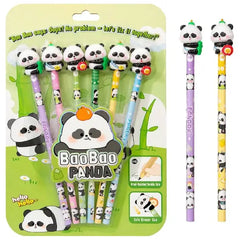 Panda Pencil Set With Panda Eraser On Top