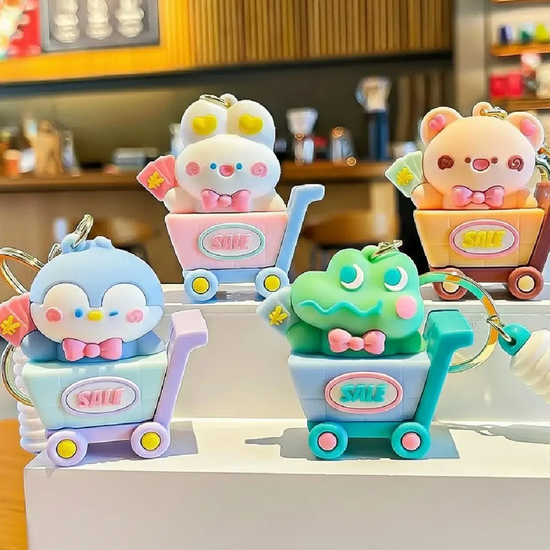 Kawaii Character Keychains With Dino Pair