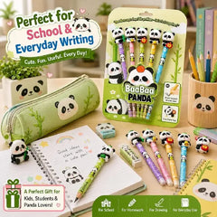 Panda Pencil Set With Panda Eraser On Top