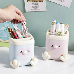 Cute Penguin Pen Holder – Desk Organizer Multi-Functional with Built-in Sharpener