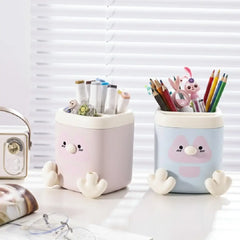 Cute Penguin Pen Holder – Desk Organizer Multi-Functional with Built-in Sharpener