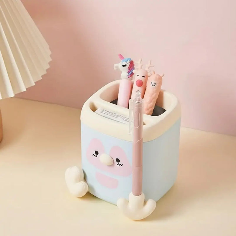 Cute Penguin Pen Holder – Desk Organizer Multi-Functional with Built-in Sharpener