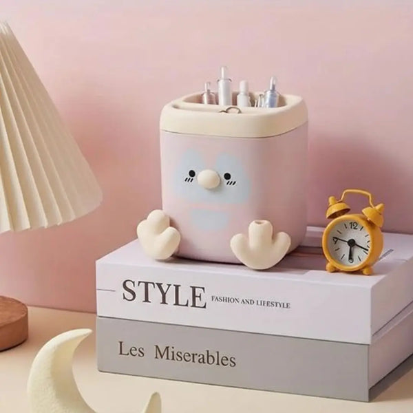 Cute Penguin Pen Holder – Desk Organizer Multi-Functional with Built-in Sharpener