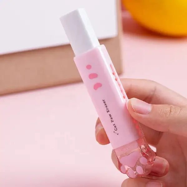 Cat Paw Retractable Eraser – Portable Rubber Stick for School & Art