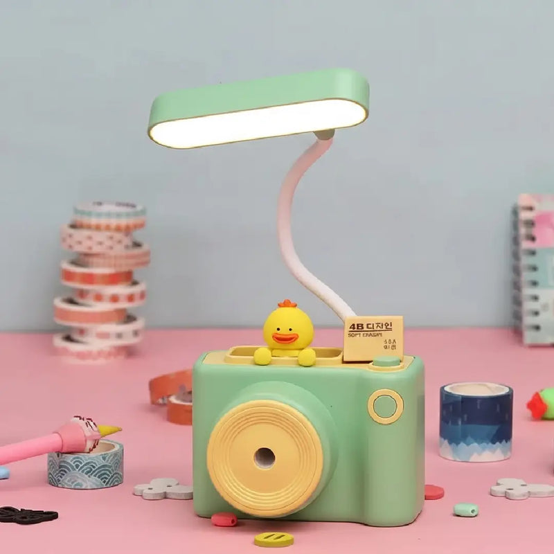 Camera-Shaped Desk Lamp With Sharpener & Pen Holder