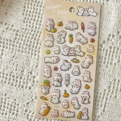 Cute Animal Aesthetic Clear Single Sheet Stickers